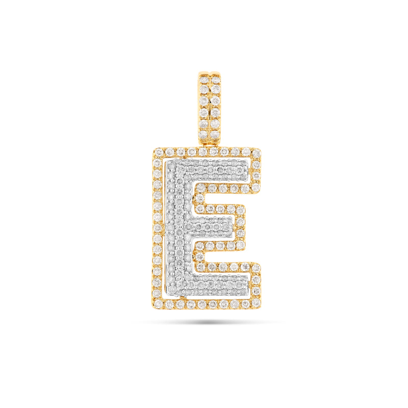 Two-Tone Initial Diamond Pendant