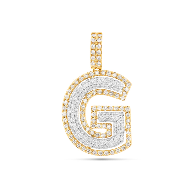 Two-Tone Initial Diamond Pendant