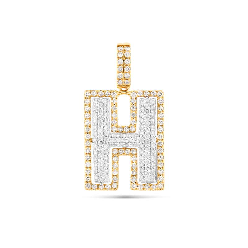 Two-Tone Initial Diamond Pendant