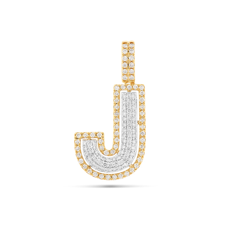 Two-Tone Initial Diamond Pendant