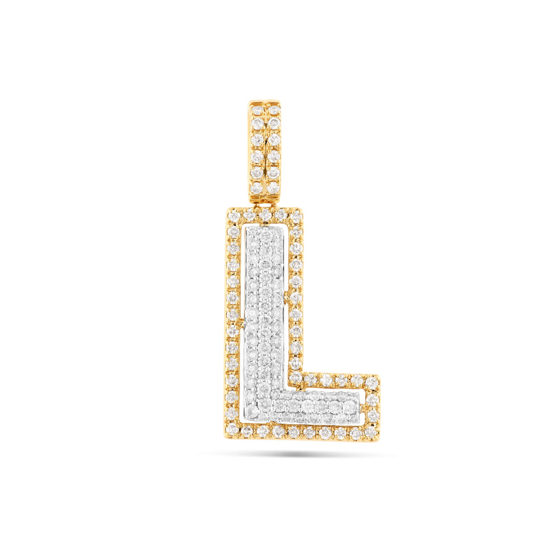 Two-Tone Initial Diamond Pendant