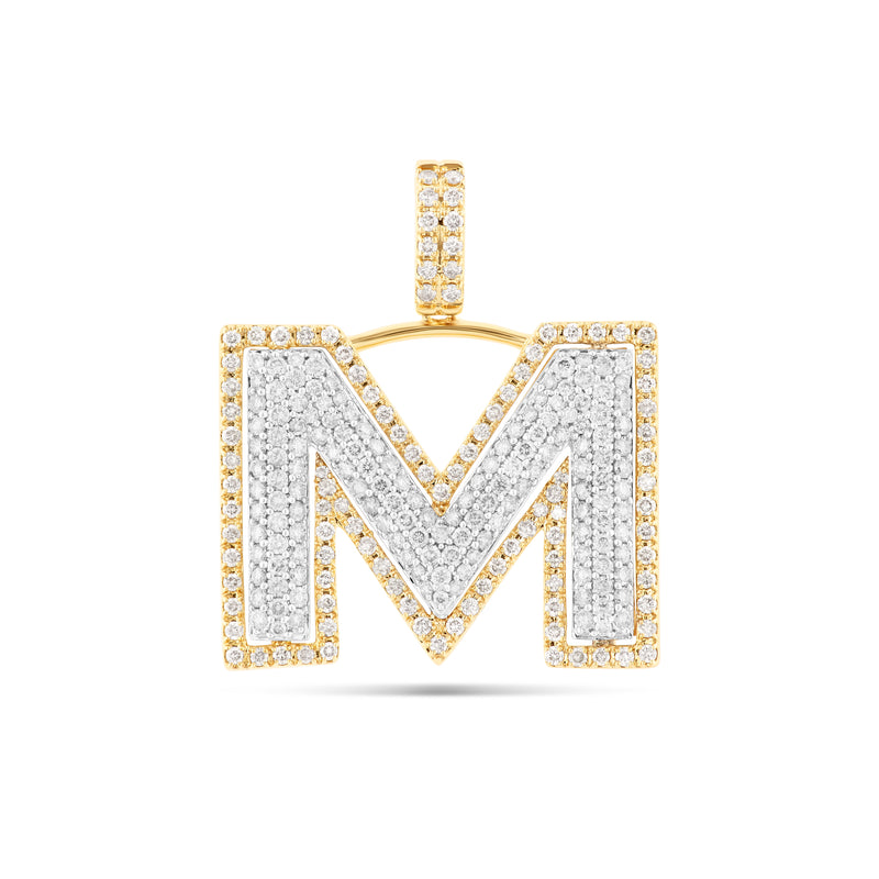 Two-Tone Initial Diamond Pendant