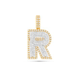 Two-Tone Initial Diamond Pendant