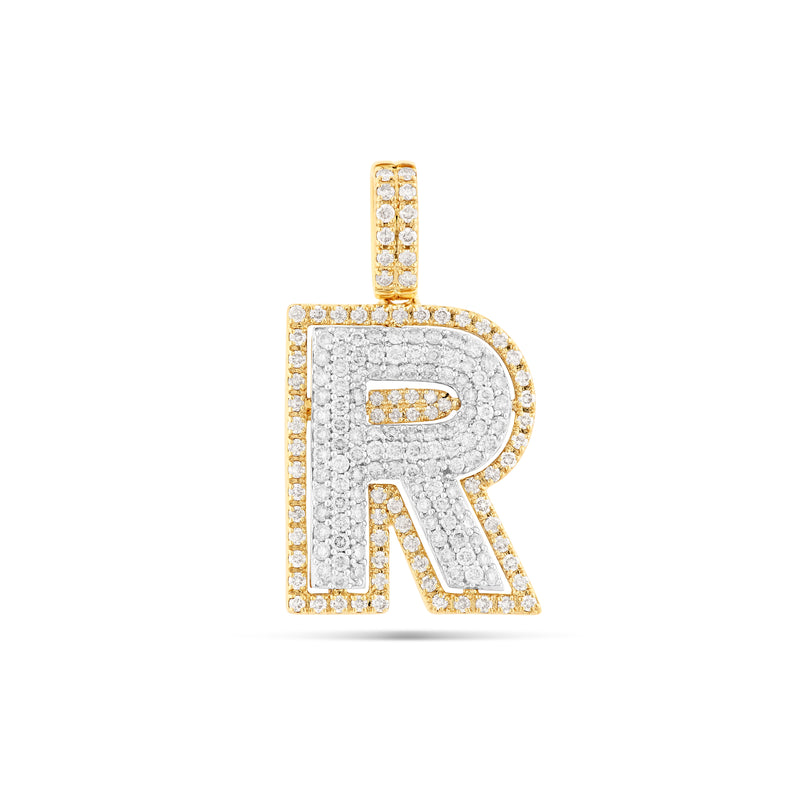 Two-Tone Initial Diamond Pendant
