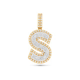 Two-Tone Initial Diamond Pendant