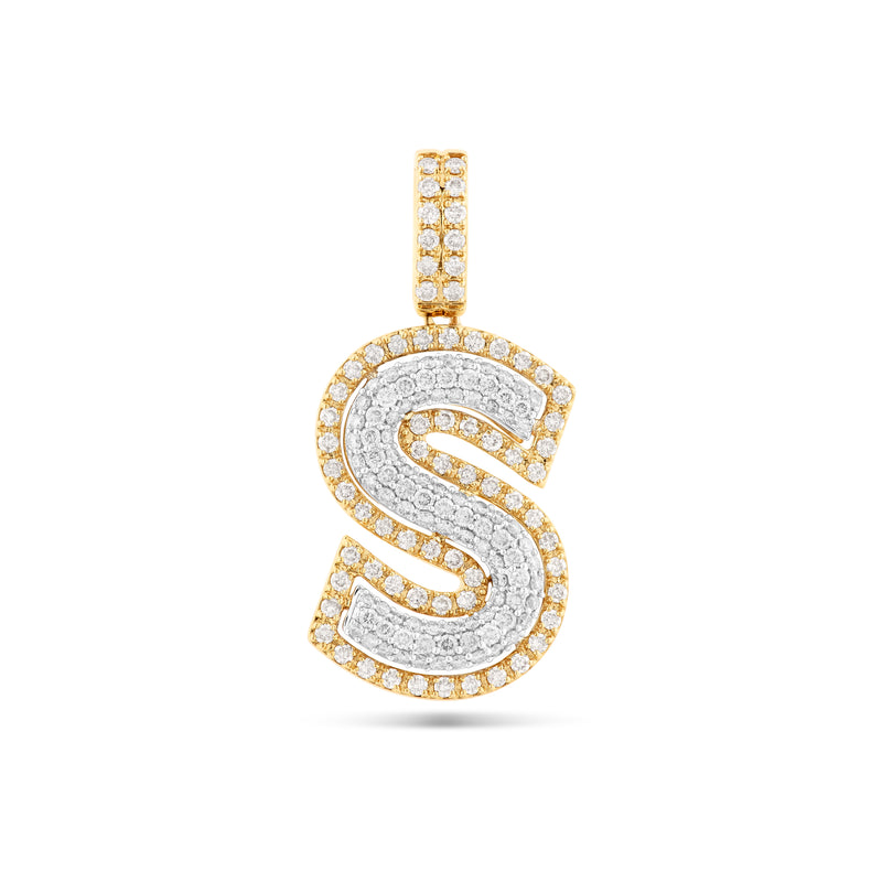 Two-Tone Initial Diamond Pendant