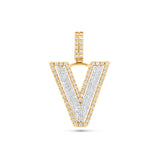 Two-Tone Initial Diamond Pendant