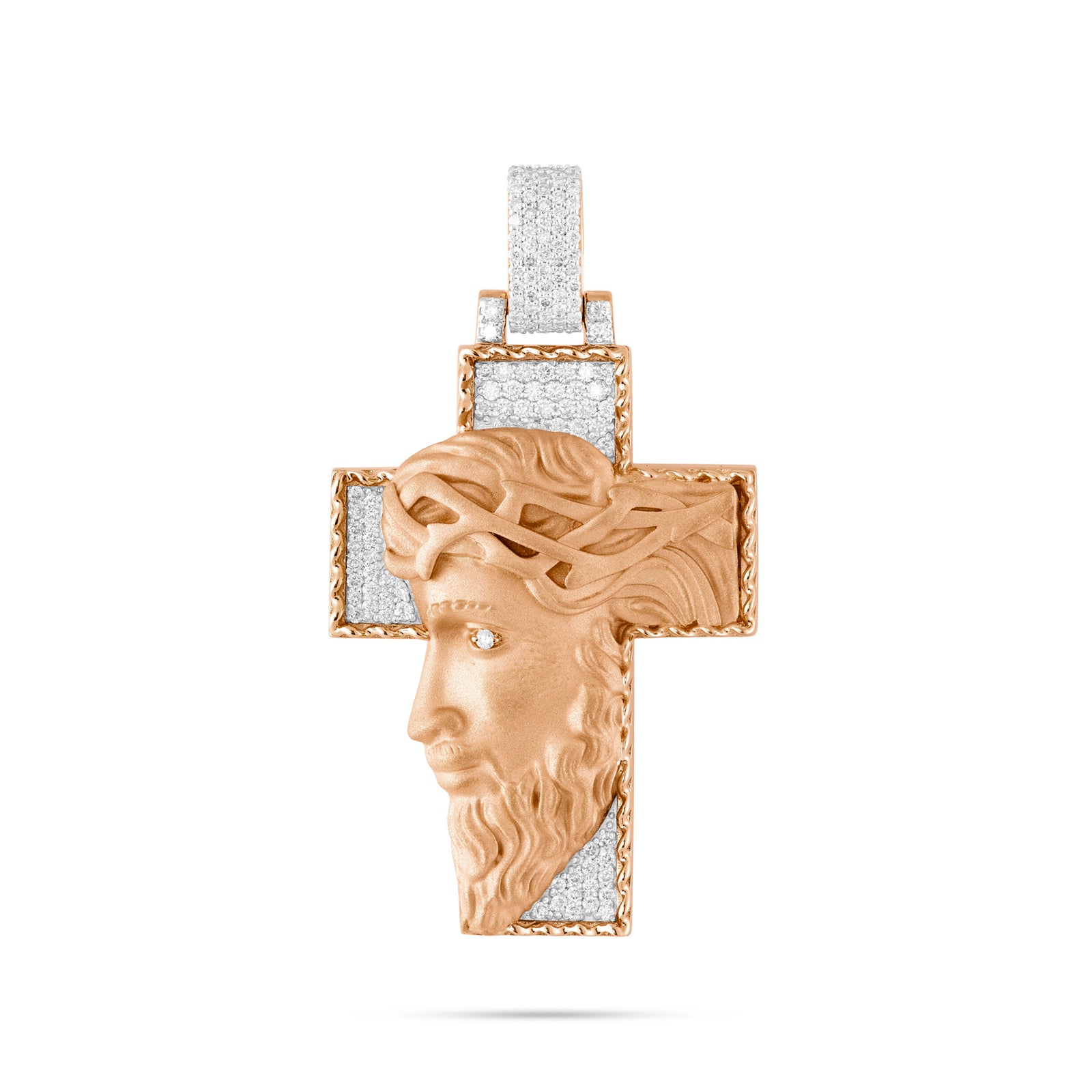 Men's Jesus Head On Cross Diamond Pendant – SHYNE JEWELERS