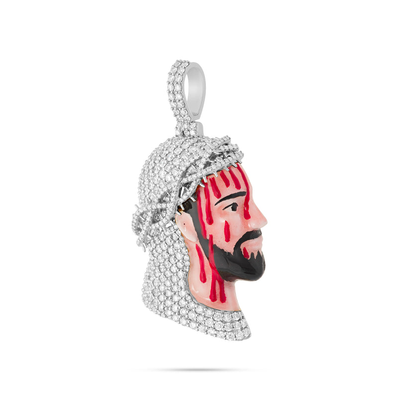 Bleeding Jesus 2.8 carat Diamond Crown Pendant