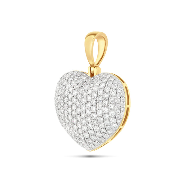 Diamond Puffed Heart Pendant