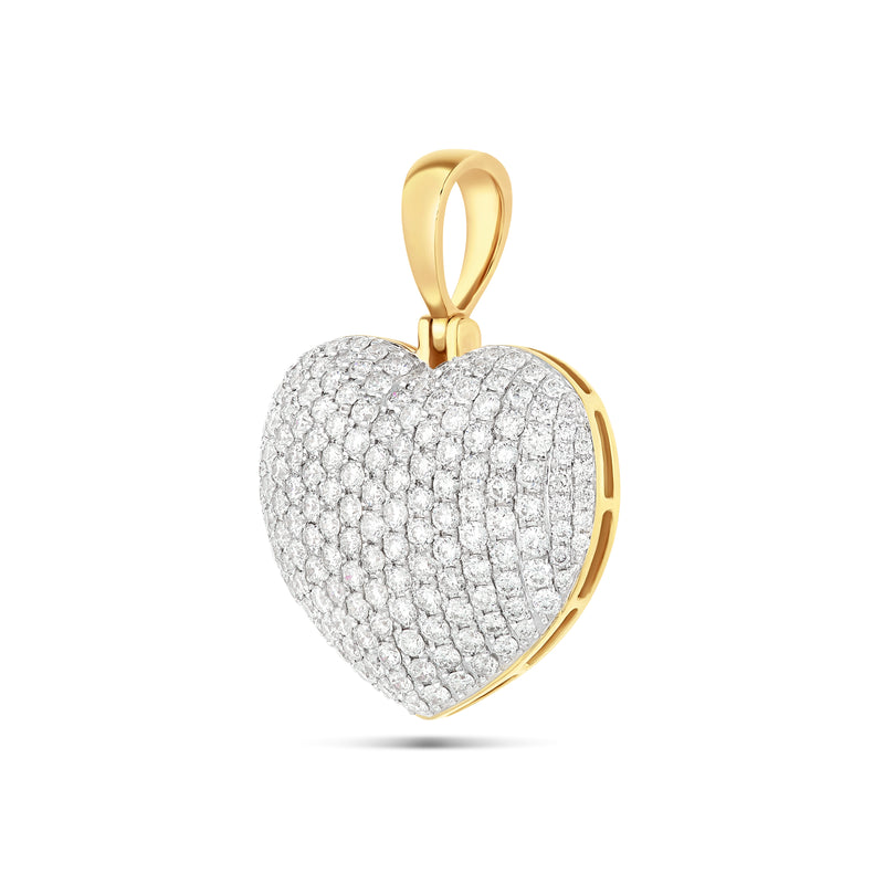 Diamond Puffed Heart Pendant