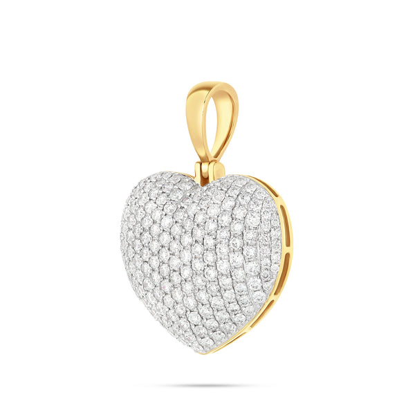 Diamond Puffed Heart Pendant