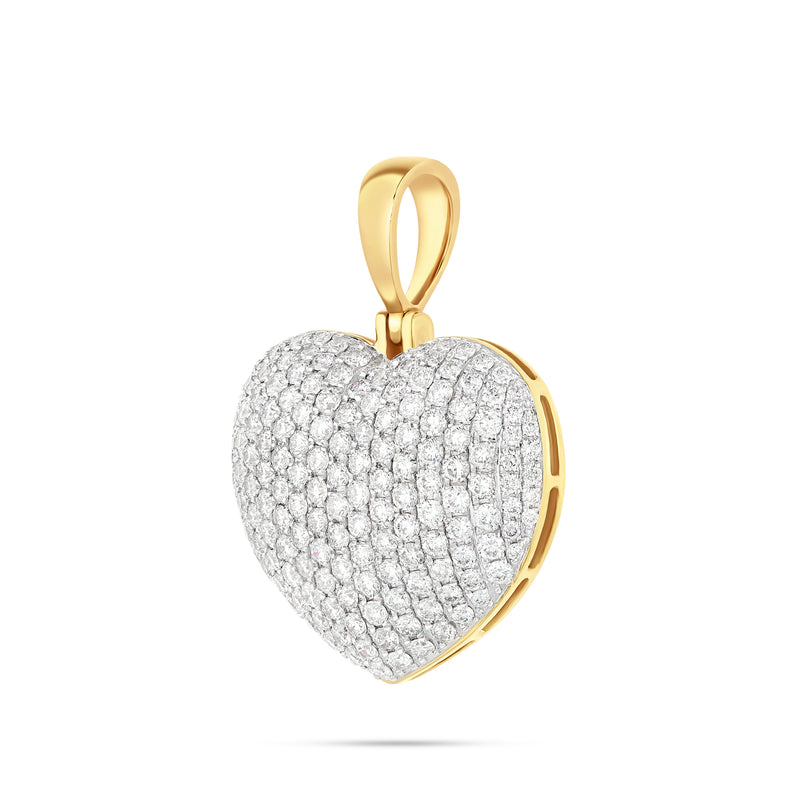 Diamond Puffed Heart Pendant