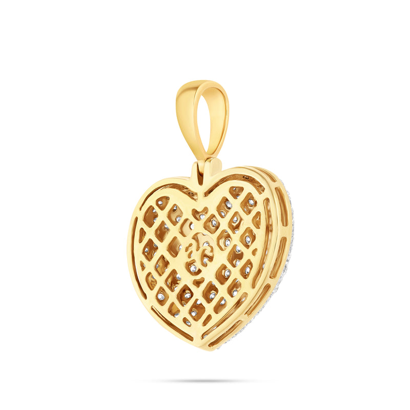 Diamond Puffed Heart Pendant