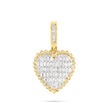 14k Gold Baguette Diamond Heart Pendant