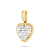 14k Gold Baguette Diamond Heart Pendant