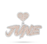 Customizable Two-Tone Diamond Pendant with Heart Bail