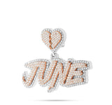 Customizable Two-Tone Diamond Pendant with Heart Bail