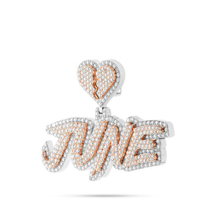 Customizable Two-Tone Diamond Pendant with Heart Bail