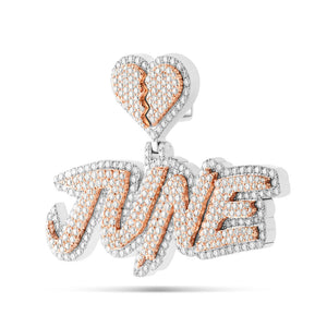 Customizable Two-Tone Diamond Pendant with Heart Bail