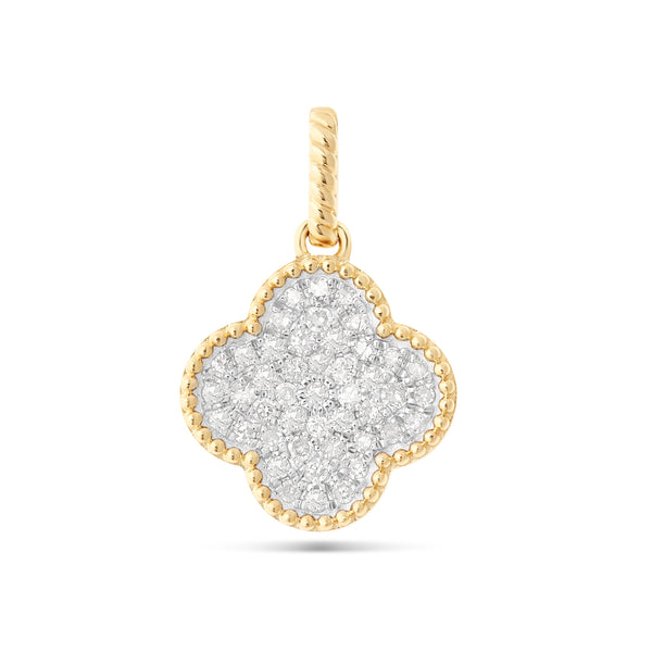 14k Gold Diamond Clover Necklace