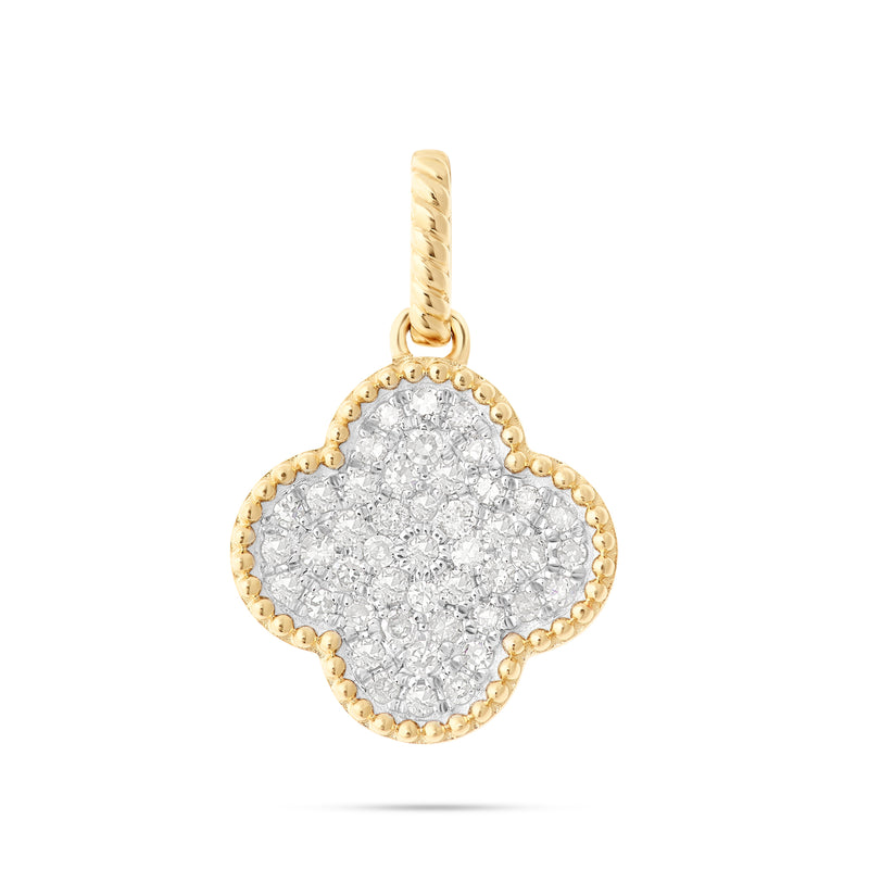 14k Gold Diamond Clover Necklace