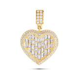 14k Diamond & Emerald Heart Pendant