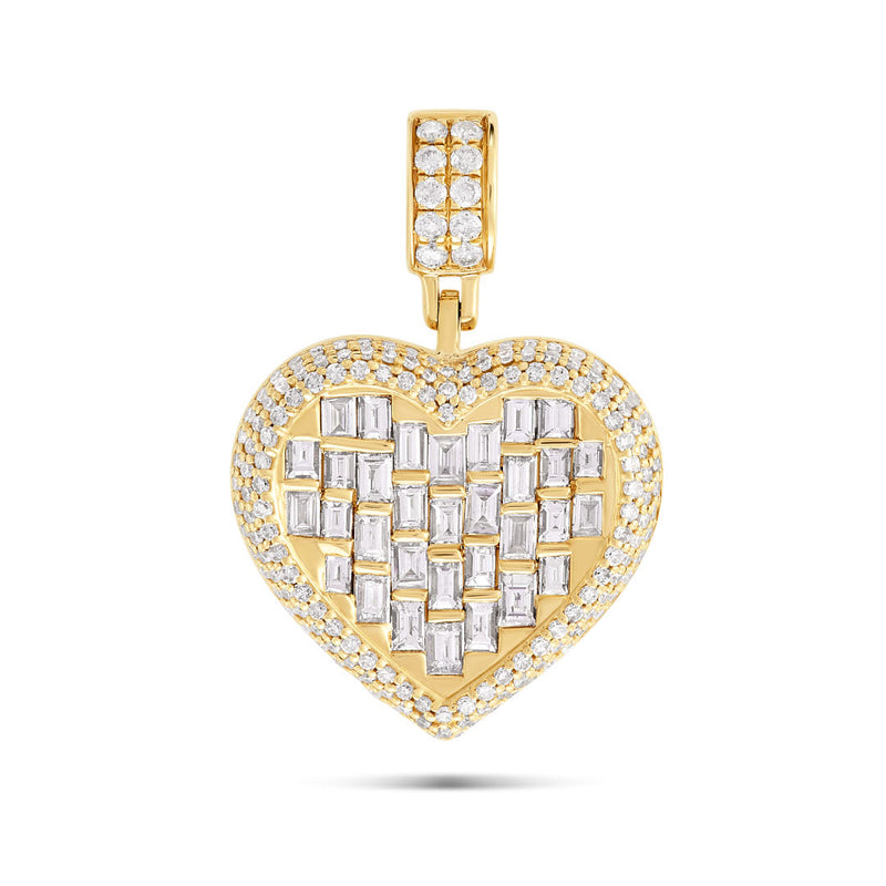 14k Diamond & Emerald Heart Pendant