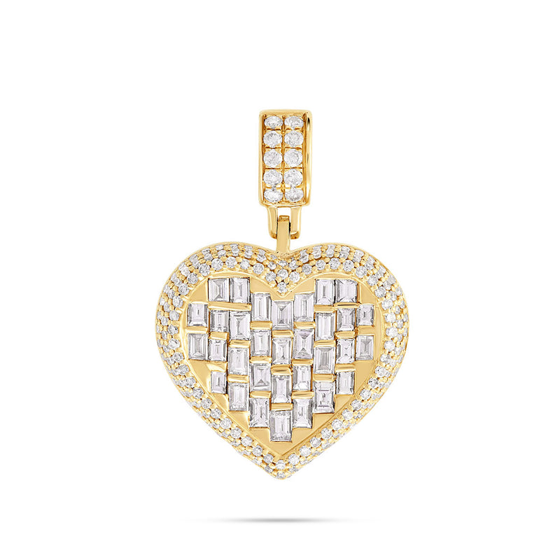 14k Diamond & Emerald Heart Pendant