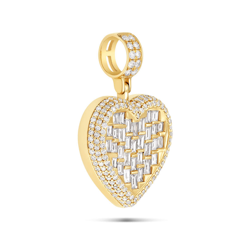 14k Diamond & Emerald Heart Pendant