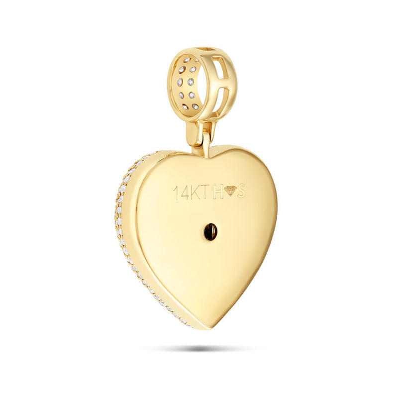 14k Diamond & Emerald Heart Pendant