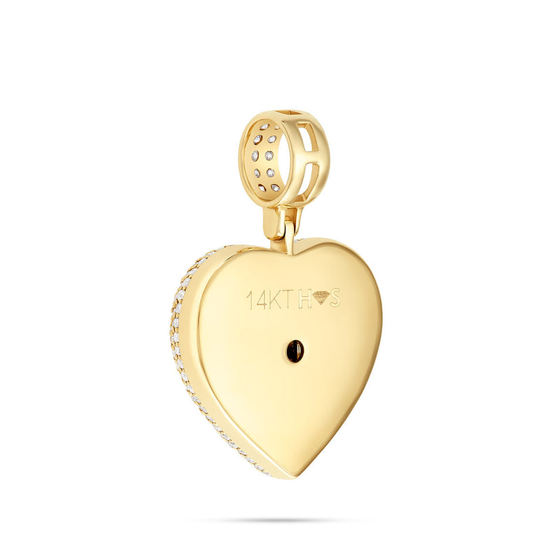 14k Diamond & Emerald Heart Pendant