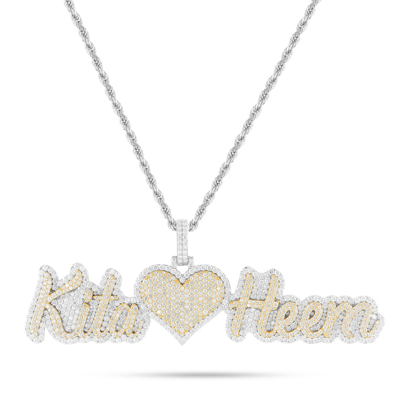 Two-Tone Bilevel Diamond Customizable Pendant