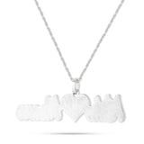 Two-Tone Bilevel Diamond Customizable Pendant