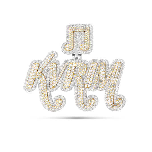 Custom Bilevel Two-Tone Diamond Pendant with Music Note Bail