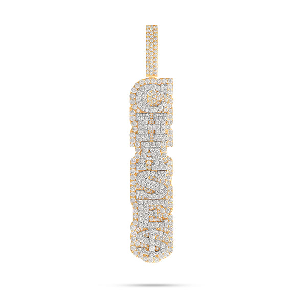 Customizable Vertical Bilevel Diamond Name Necklace