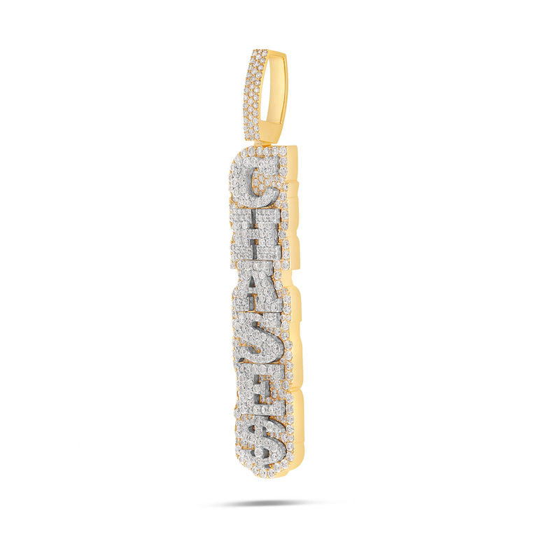 Customizable Vertical Bilevel Diamond Name Necklace