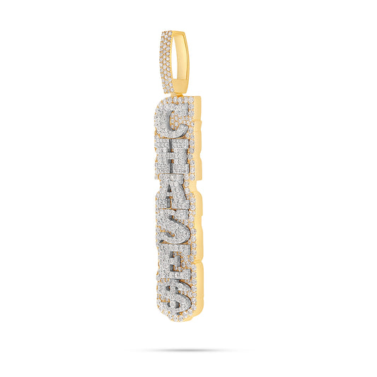 Customizable Vertical Bilevel Diamond Name Necklace