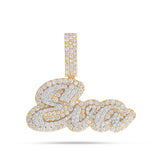 Bilevel Diamond Name Pendant
