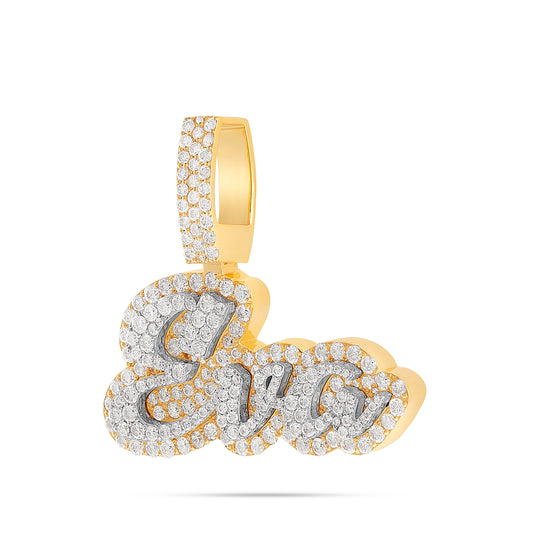 Bilevel Diamond Name Pendant