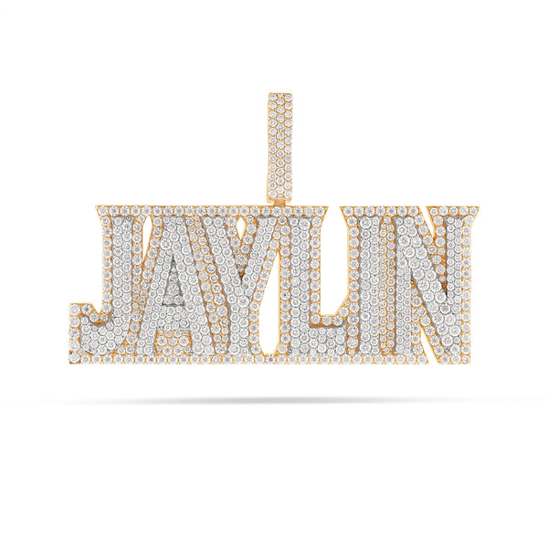 Bilevel Uppercase Diamond Name Pendant