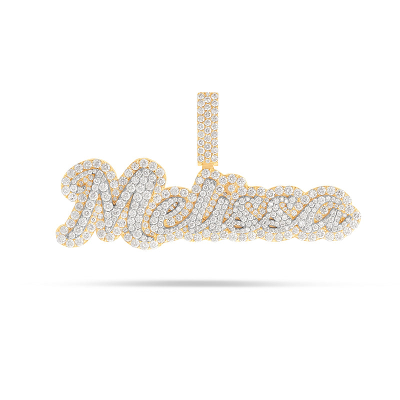 Customizable Diamond Bilevel Name Pendant