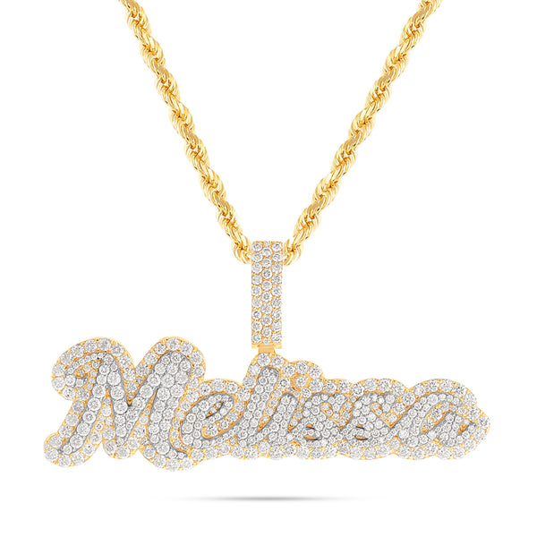 Customizable Diamond Bilevel Name Pendant