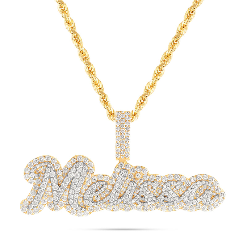 Customizable Diamond Bilevel Name Pendant