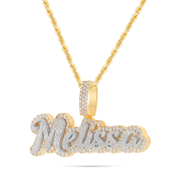 Customizable Diamond Bilevel Name Pendant