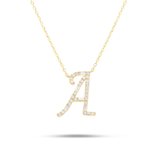 Diamond Initial Pendant + Earrings Bundle