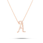 10K Gold 1.75ct Baguette & Round Diamond Initial Necklace