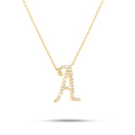 10K Gold 1.75ct Baguette & Round Diamond Initial Necklace