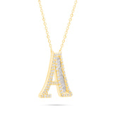 10K Gold 2.40ct Baguette & Round Diamond Initial Necklace