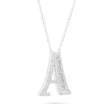 10K Gold 2.40ct Baguette & Round Diamond Initial Necklace